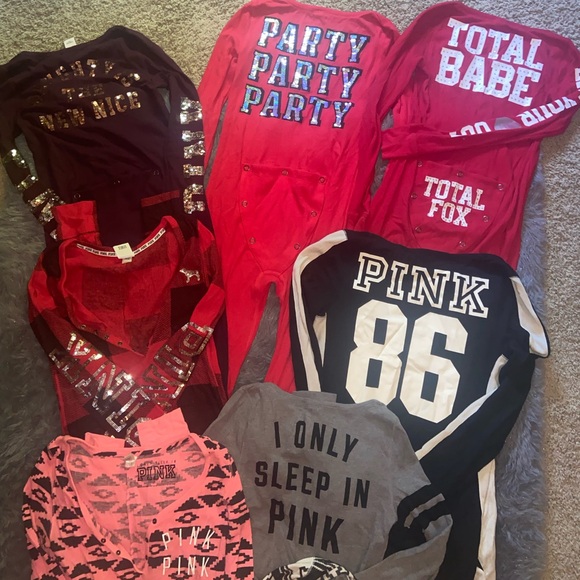 VS PINK ONESIE thermal pajamas bundle - Picture 1 of 7